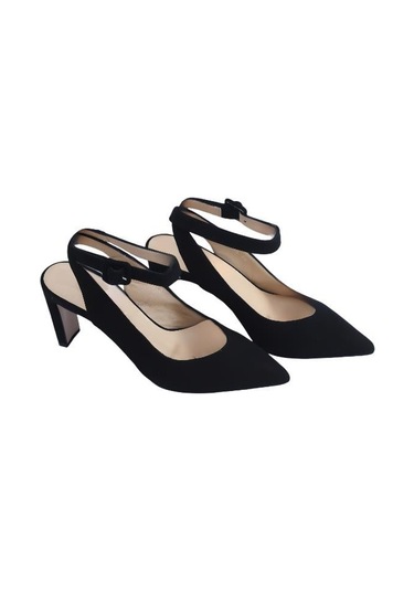 Poletto Hakiki Deri Sıyah Ayakkabı Stiletto 9839 35-2409 Siyah