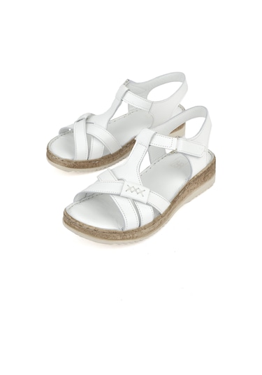 Ziya, Kadın Hakiki Deri Sandalet 1511051z011 Beyaz 1511051z011 500 Beyaz