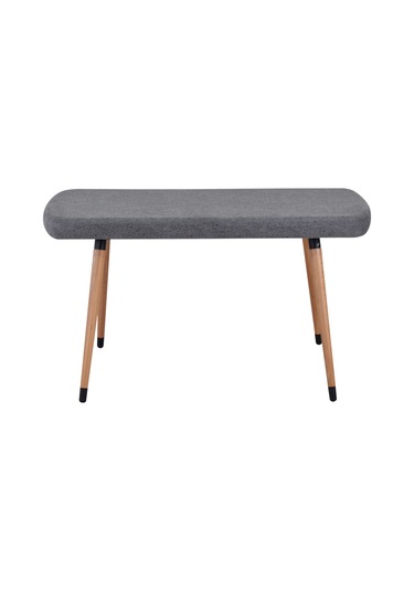 Vilinze Eames Ahşap Ayak Mutfak Masası Bankı Gri