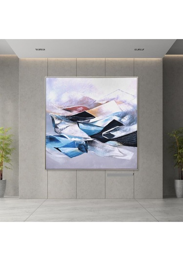 Soyut El Yapımı Yağlı Boya Tablo 95x95cm Hij4049