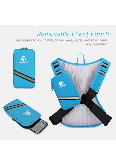 Weikani Telefon Tutucu Çanta İle 10l Bisiklet Nemlendirme Sırt Koyu Mavi Diğer