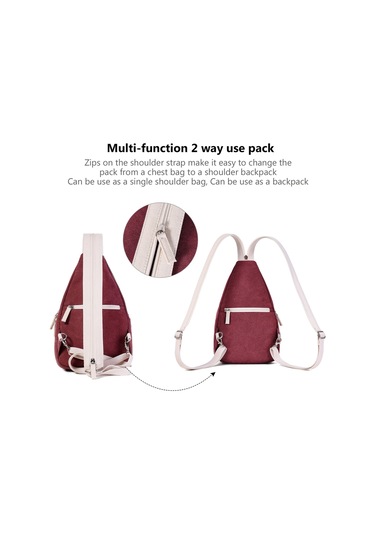 Mini Kadın Sling Çanta Göğüs Omuz Sırt Çantası Tuval Günlük Sırt Gri