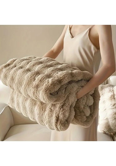 Elmpaly Mavi 130x160 Cm Iki Katmanli Luks Battaniye Makinede Yikanabilir Yatak Koltuk Ortusu  Mavi