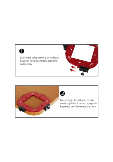 Rox Wood 0282 Alüminyum 4 Açılı Köşe Yönlendirici Freze Şablonu
