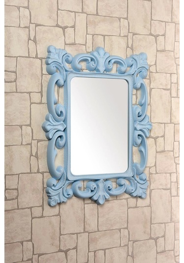 Dekoratif Kare Ayna Mavi