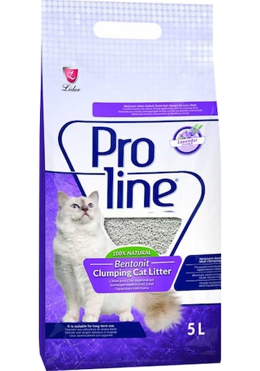 Proline Lavanta Kokulu İnce Taneli Topaklaşan Bentonit Kedi Kumu 5 L