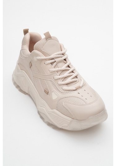 Lecce Bej Cilt Kadın Spor Ayakkabı Bej