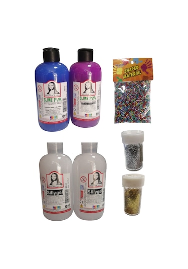 Slime Slaym Yapma Seti 250Ml 4 Adet + Toz Sim 2 Adet + Köpük N11.157
