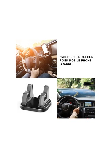 Gajeena Araç Telefon Tutucu 360 Derece Döner Sabitleyici Abs Plastik Lastikli Gps Tablet Tutucu Gri 6x6x4.5cm Diğer