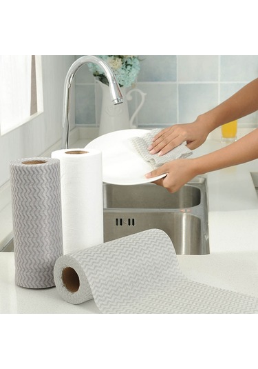 Ranyeek Ev Temizlik Bezi: Tek Kullandım Atılan, Yağ Tutmayan, Suyu Emici, Mutfak Ve Restoran Uygun, Gri Renkli Non-woven Mop