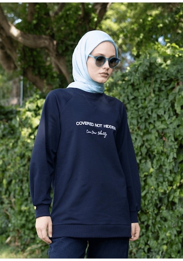 Mayovera Tesettür Eşofman Üstü- Not Hidden Lacivert