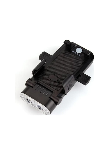 Forte Gt 6139-2 Bisiklet Ön Işık 500 Lümen Usb Şarjlı Yüksek Güçlü Far Telefon Tutucu Mavi