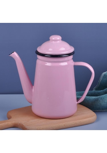 Suntek Magideal Emaye Çaydanlık Su Süt Isıtıcı Soba Ev Mutfak Açık Pembe