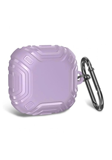 Samsung Galaxy Buds 2 - Buds Pro - Buds 2 Pro Uyumlu Darbe Emici Sert Silikon+ Askılık Lila