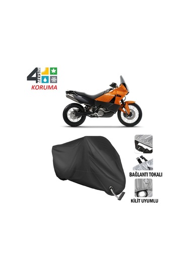Ktm 990 Adventure Motosiklet Brandası ( Kilit Uyumlu - Siyah