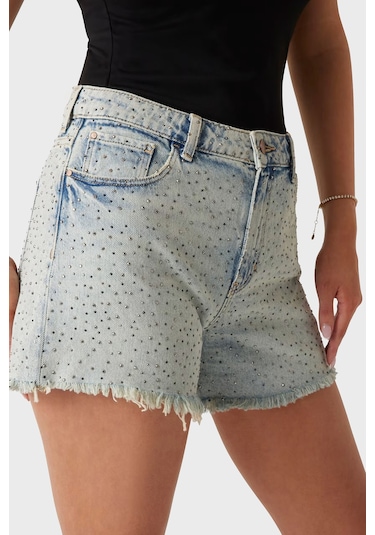 Guess Bayan Short W5gd74 D5lq2 Grbg Açık Mavi Açık Mavi