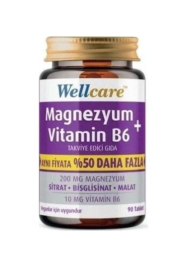 Magnezyum Vitamin B6 200/10mg 90 Tablet