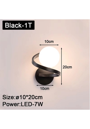 Siyah Bakır İç Mekan Yatak Odası Led Duvar Lambaları Başucu İçin Ampullü Diğer