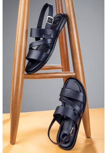 Ducavelli Roma Hakiki Deri Erkek Sandalet, Hakiki Deri Sandalet, 001