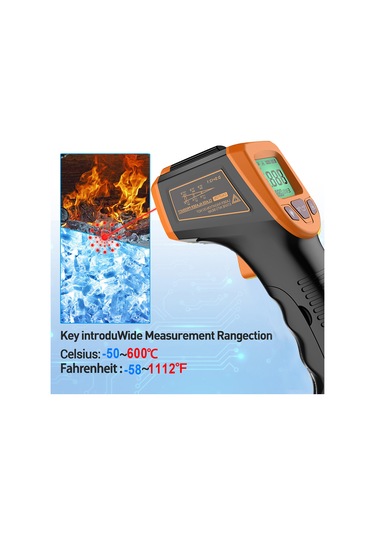 Dofolink El Tipi Entegre Enstrüman: Gm320s Kırmızı Inframerahat Termometre, -50 C İle 600 C Arası Hassas Ölçüm, Lcd Göstergeli, Plasti K Vücut