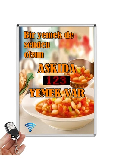 Askıda Yemek Elektronik Ledli Sayıcı Uzaktan Kumandalı