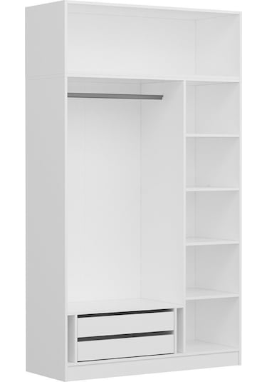 Kale 3 Kapaklı Aynalı Zincir Dolap-yüklük - Beyaz 255cm Beyaz