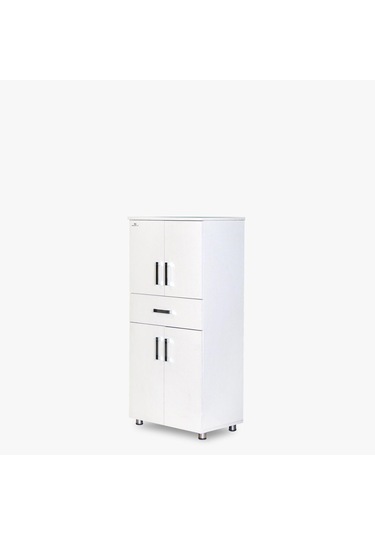 Çok Amaçlı Dolap Beyaz 130 CM Hard Parlak Suntalem El Yapımı Beyaz