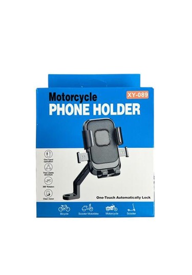 Tek Tuşla Kitlenebilen Motosiklet Telefon Tutucu Ayna Bağlantılı