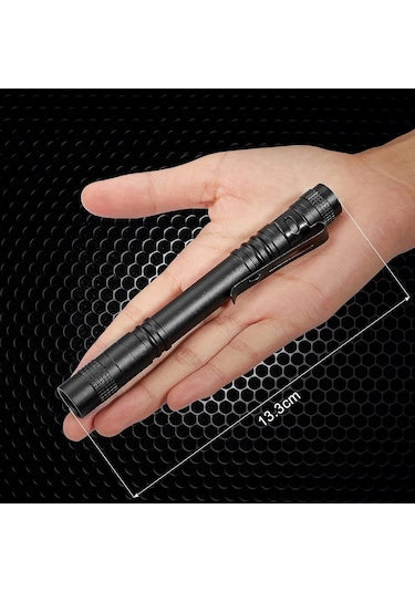 Valkyrie 395nm Ultraviyole Uv Kalem El Feneri - Alüminyum Darbeye Suya Dayanıklı Cep Feneri Klipsli Kalem Fener Blacklight Siyah