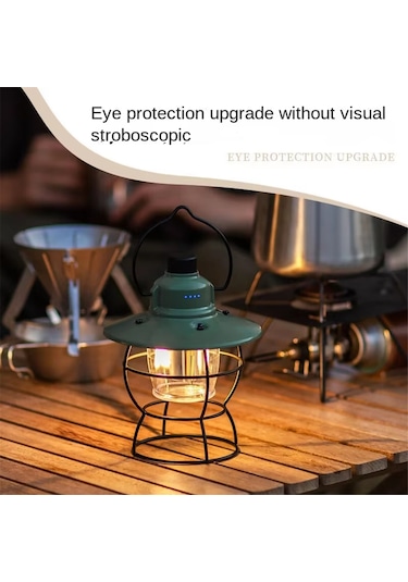 Şarj Edilebilir Led Kamp Lambası - Güçlü Aydınlatmalı Yeşil Yeşil