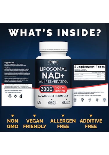 Mom Nutrıx Liposomal Nad Resveratrol 2000 Mg 120 Caps - Usa