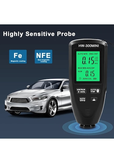 Boatshop1 Goxawee Siyah Boya Kalınlık Ölçer 0 2000um Kaplama Ölçer Lcd Ekran Otomatik Kalibrasyon Fe Nfe Algılama Araçlar İçin