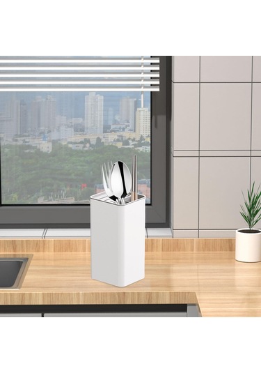 Suntek Mutfak Düzenleyici Tutucu Depolama Gümüş Kutusu Beyaz Beyaz