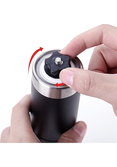 Skycity 304 Paslanmaz Çelik El Çarklı Kahve Değiştirici, Ayarlanabilir Fincan Testere, 40g Kapasite, Siyah, Evveya Seyahat İçin