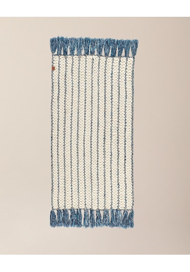 Talmont Saçaklı Kilim - Mavi/beyaz - 65x130 Cm 8684427208861 Çok Renkli