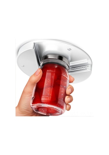 Vkemall Mutfak Kabinet Altı Montajlı Yuvarlak Kavanoz Açıcı, Çelik Paslanmaz Ve Abs Malzeme, Renkli Kutu İle 18x2 Cm Diğer