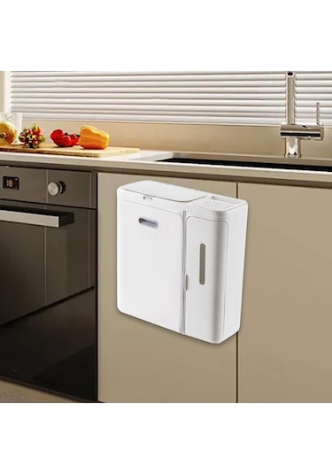 Suntek Magideal Kapaklı Asılı Çöp Kutusu Kağıt Sepeti Beyaz