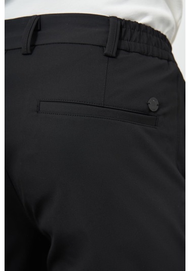 Siyah Düz Bez Ayağı Esnek Yan Cep Slim Fit Casual Pantolon 1003245159 Siyah