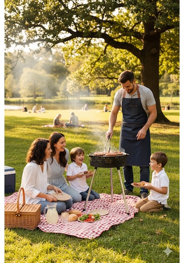 İksa Katlanabilir Mangal Büyük Gri - Siyah