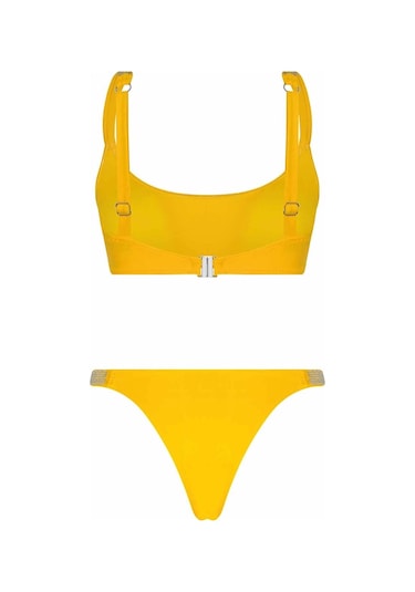 Bonesta Elinnor Love Taş Baskılı Sarı Atlet Bikini Takımı Sarı