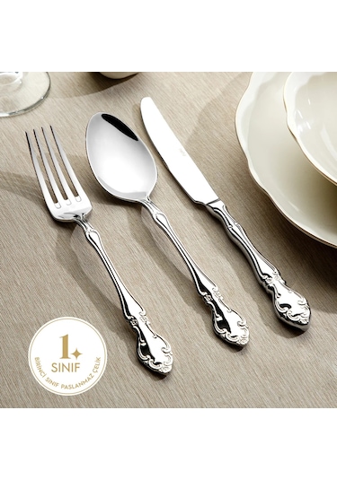 Nehir Adriana Sade 12 Kişilik 84 Parça Kutulu Çatal Kaşık Bıçak Takımı