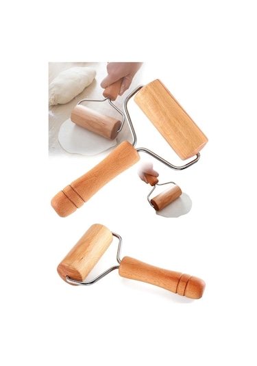 Reis Home Ahşap Saplı Rulo Hamur Açıcı Merdane Pürüzsüz Oklava