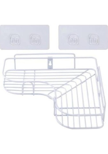 Novahub Beyaz Demir Banyo Rafı Duş Duvara Monte Şampuan Tutucu Vantuz İle Hiçbir Sondaj Mutfak Banyo Aksesuarları Diğer