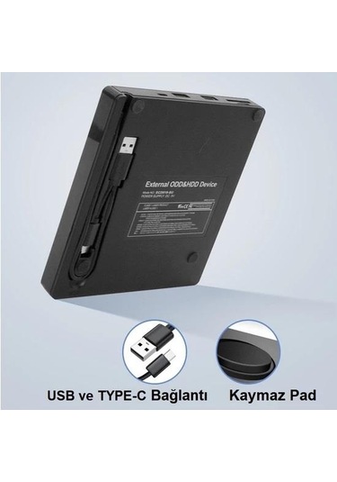 DailyTech Harici DVD-RW USB 3.0 +SD TF Kart Okuyucu +3.0 USB Hub