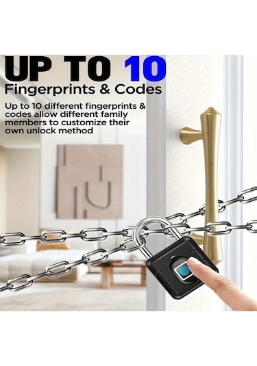 Meridiangoods Akıllı Parmak İzi Kilit Metal Gövde Ip67 Su Geçirmez Pilsiz Bagaj Kiliti