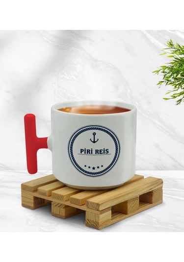 Bk Gift Kişiye Özel Tekne Marin Ve Denizcilik Tasarımlı Kırmızı T Kulplu Middle Kupa-3, Arkadaşa Hediye Kobitmeyencom33400 Bk Gift