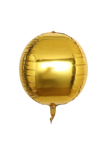 Folyo Balon 22 İnç Küre Top Şekilli Gold-altın Renkli Parti Balonu Çok Renkli