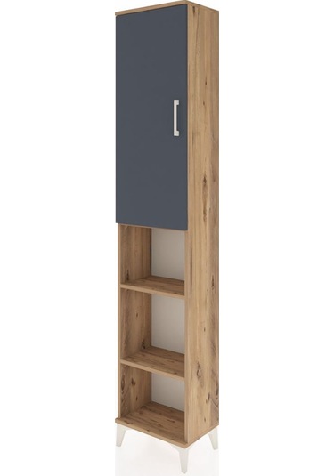 Arges Dolap 4 Raflı Tek Kapaklı Tek Askılı 44x30x221 Çam-antr... Çam
