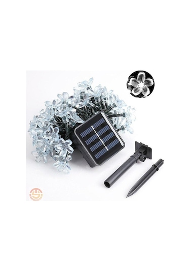 Technosmart 50 Ledli 8 Modlu Solar Çiçekli Beyaz Işık Bayçe Aydın