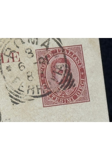 İtalya Roma Antiye 1891 Yıllından Postadan Geçmiş Cartolina Postale Dieci Centesimi 10 Cent Kendinden Pullu